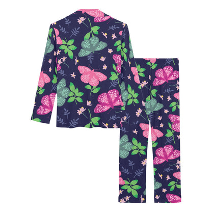 Monarch Butterfly Pattern Print Design 03 Women's Long Pajama Set