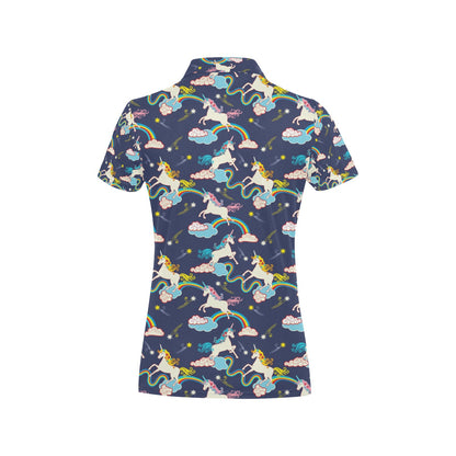Unicorn Print Design LKS304 Women's Polo Shirt