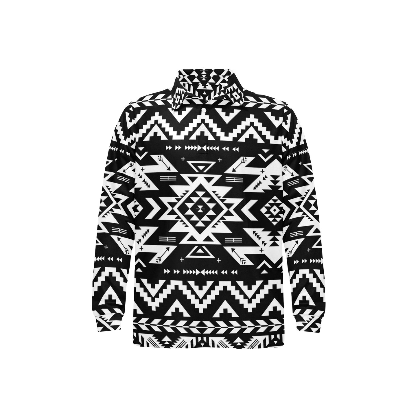 Tribal indians native aztec Long Sleeve Polo Shirt For Men's