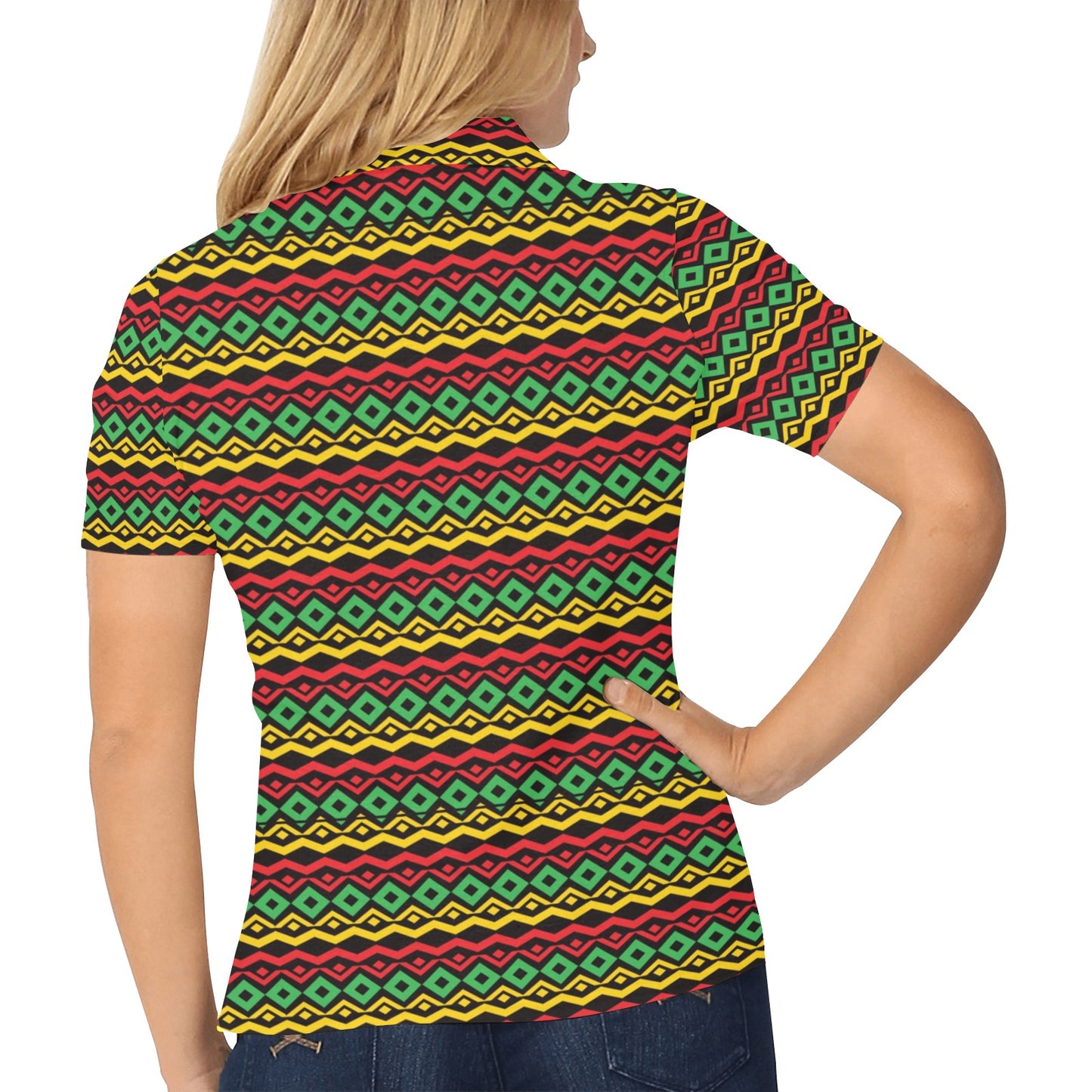 Rasta Reggae Color Themed Women's Polo Shirt