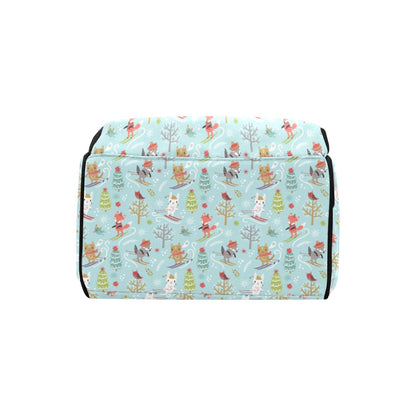 Ski Fox Cute Print Design LKS303 Diaper Bag Backpack