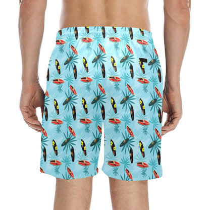 Surfboard Themed Pattern Men's Swim Trunks Beach Shorts