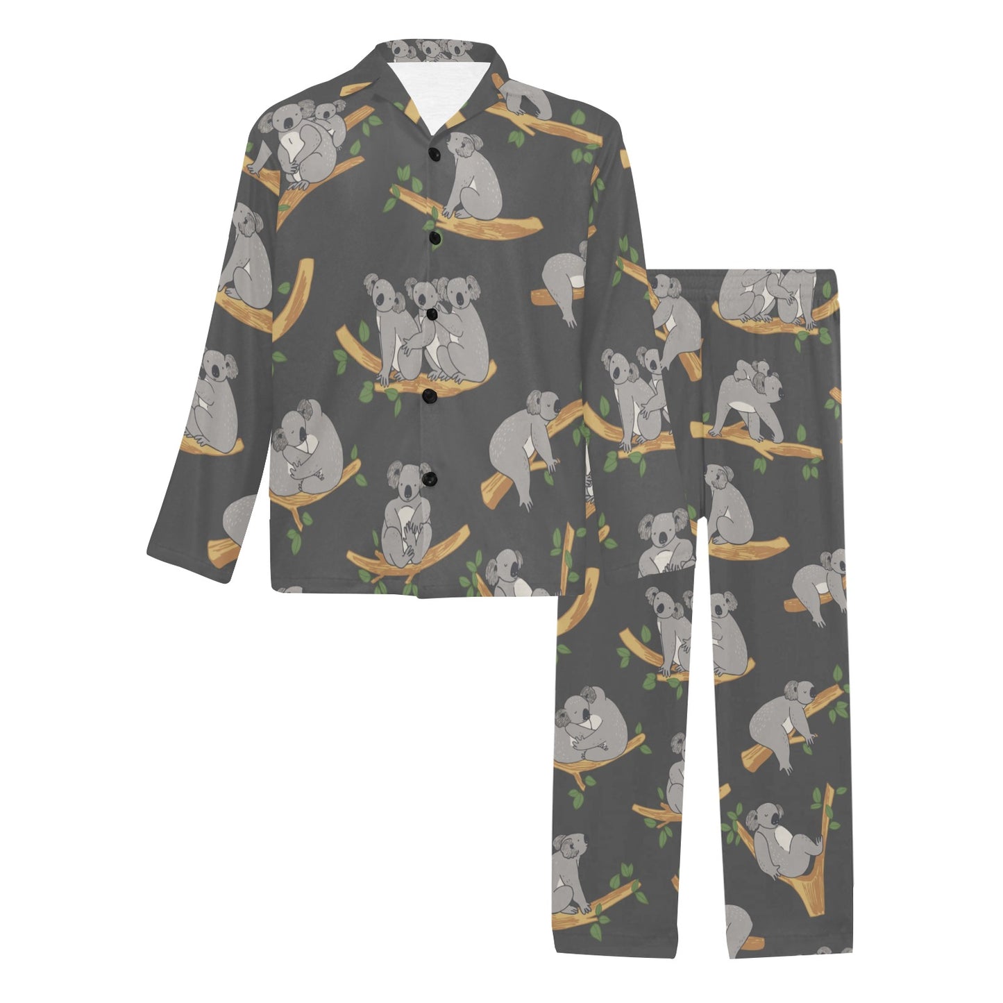 Koala Pattern Print Design 07 Men's Long Pajama Set