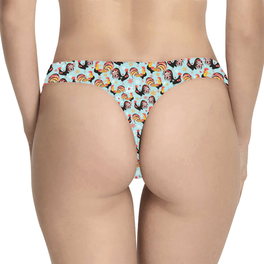 Rooster Themed Design Women's Thongs