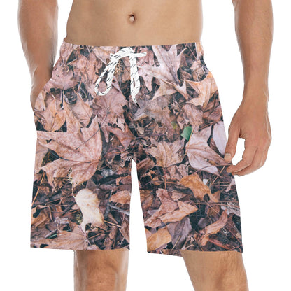 Camouflage Realistic Tree Leaf Print Men's Swim Trunks Beach Shorts