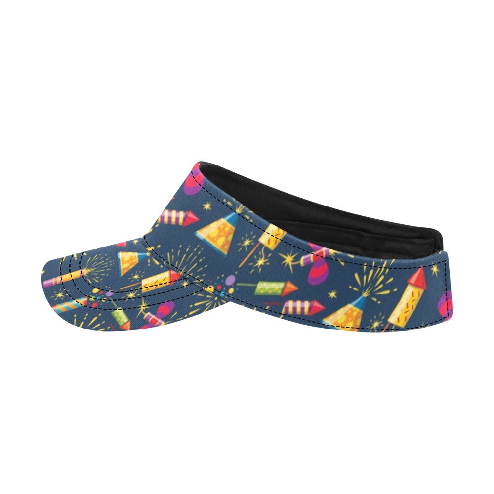 Firework Sparkling Rockets Print Design LKS306 Unisex Sun Visor