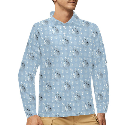 Scottish Terriers Print Design LKS308 Long Sleeve Polo Shirt For Men's