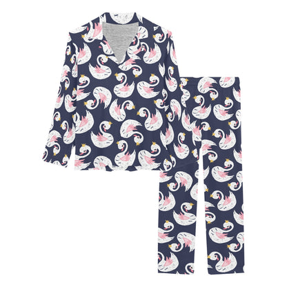 Swan Print Design LKS403 Women's Long Pajama Set