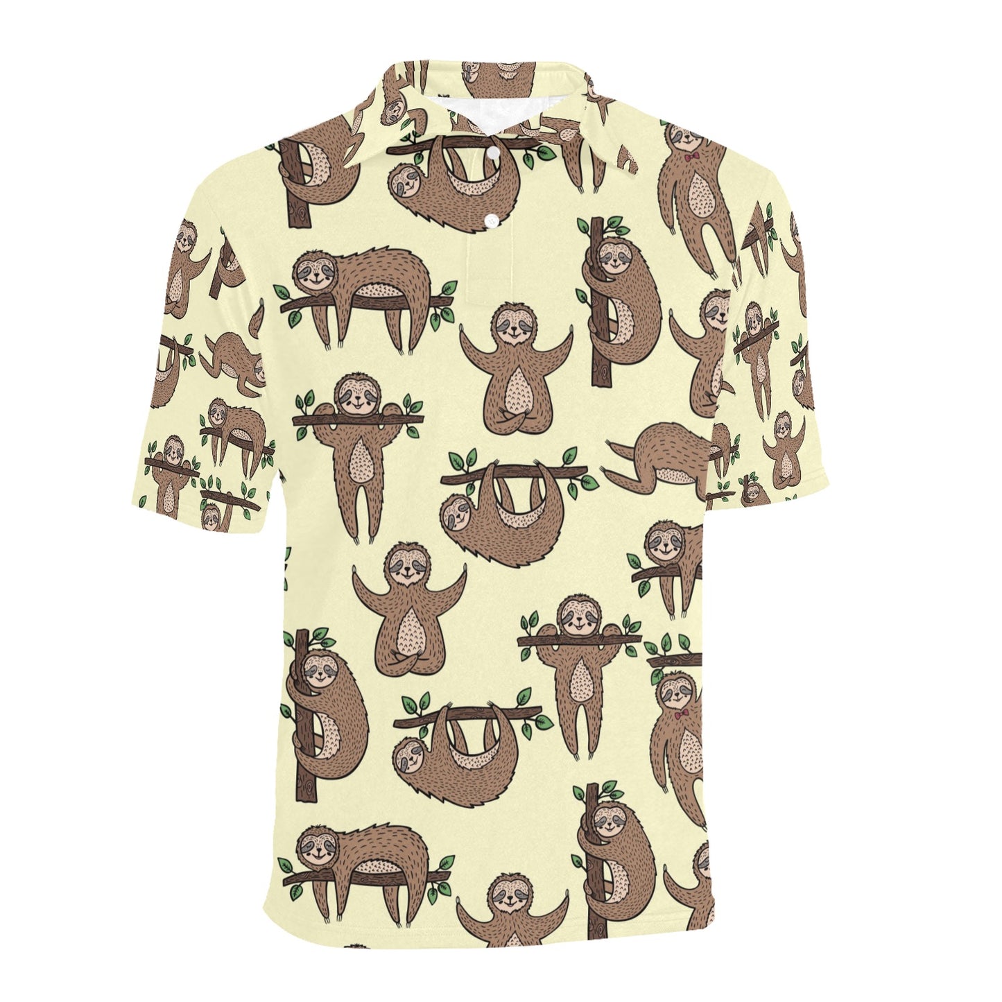 Sloth Print Design LKS3010 Men Polo Shirt