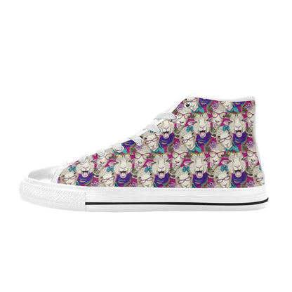 Sheep Print Design LKS403 Men's High Top Canvas Shoes
