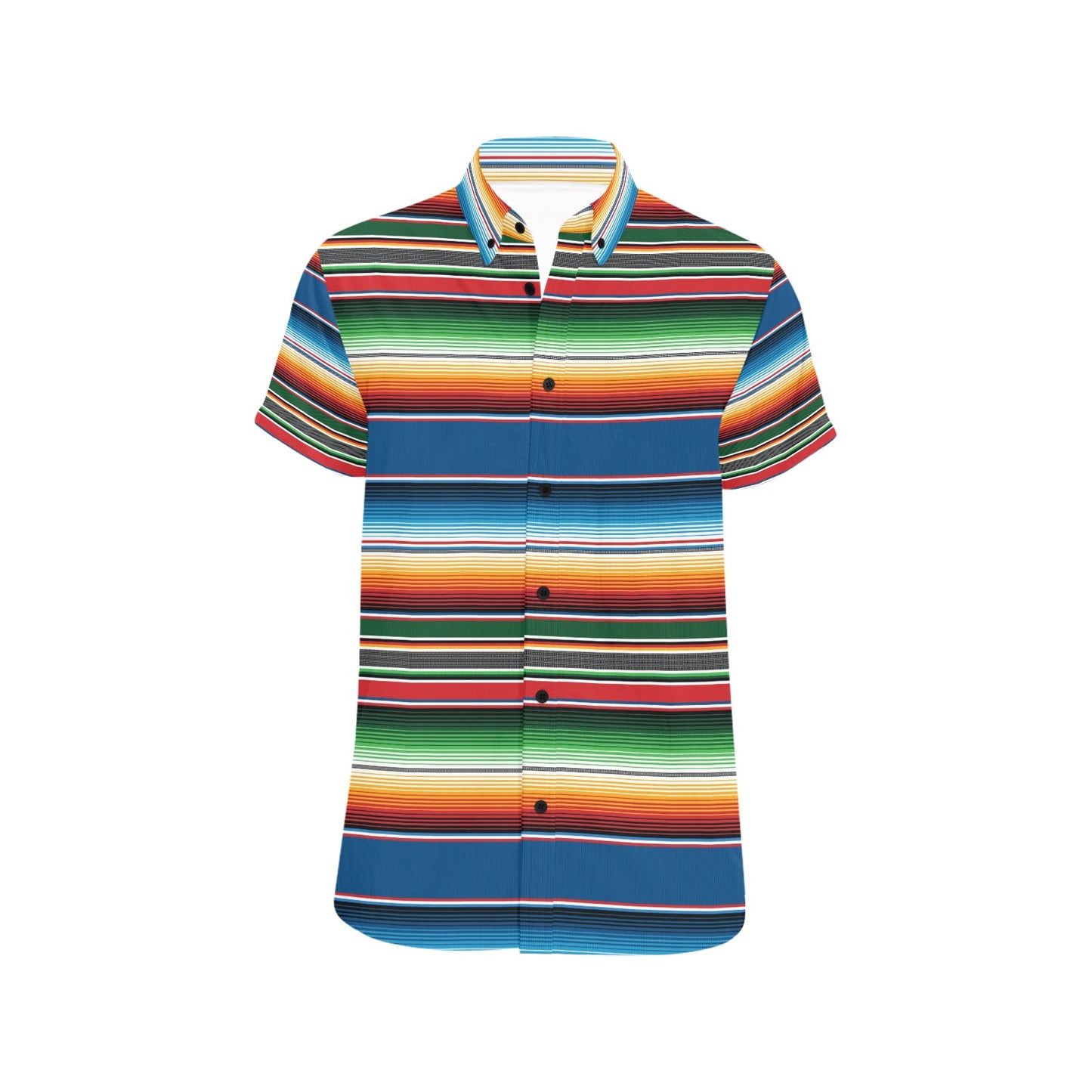 Serape Print Design LKS303 Men Short Sleeve Button Up Shirt