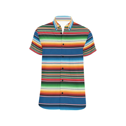 Serape Print Design LKS303 Men Short Sleeve Button Up Shirt