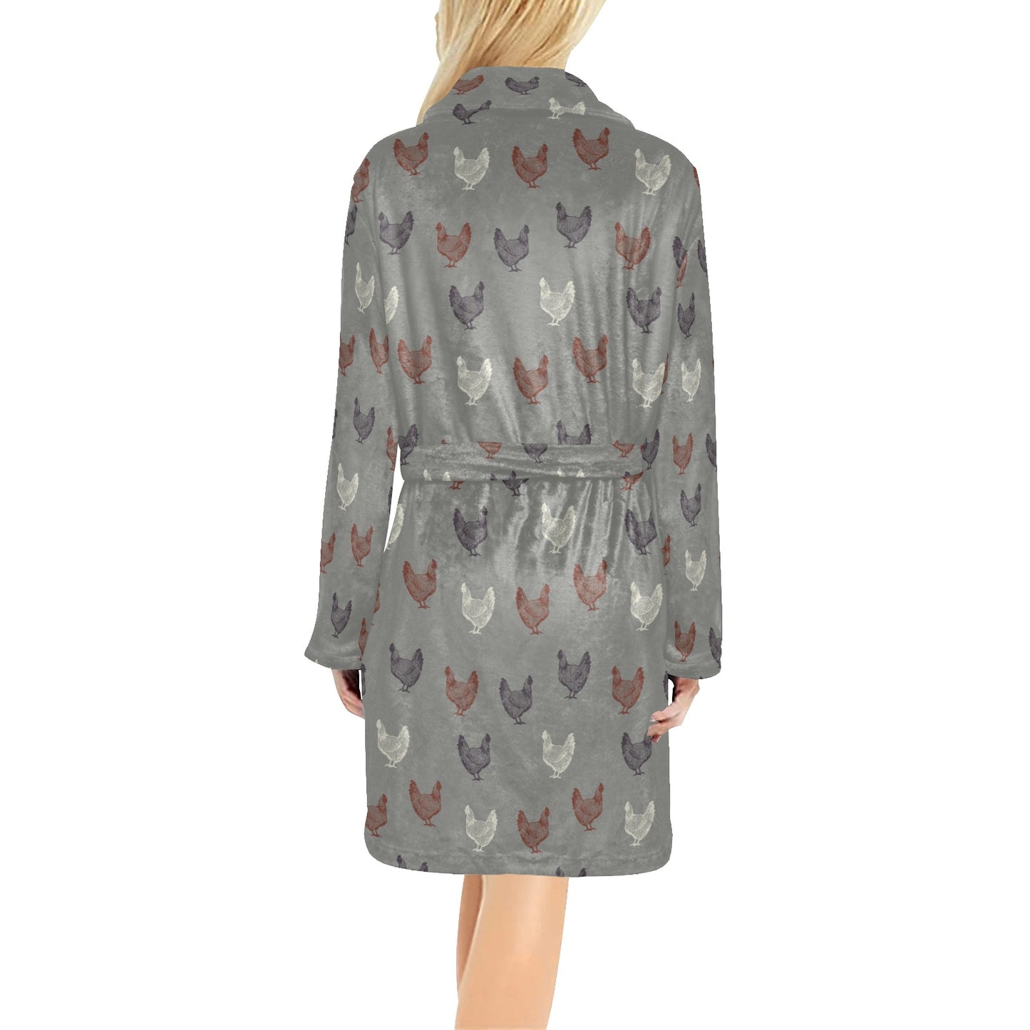 Chicken Pattern Print Design 01 Women's Fleece Robe
