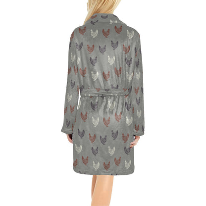 Chicken Pattern Print Design 01 Women's Fleece Robe