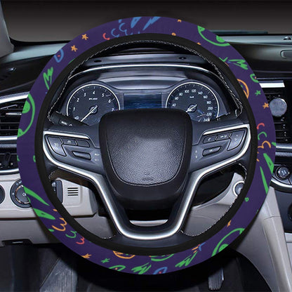 UFO Space Rocket Print Design LKS302 Steering Wheel Cover with Elastic Edge