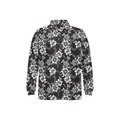 Gerberas Pattern Print Design GB02 Long Sleeve Polo Shirt For Men's
