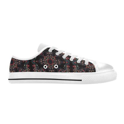 Bandana Print Design LKS307 Women's White Low Top Shoes