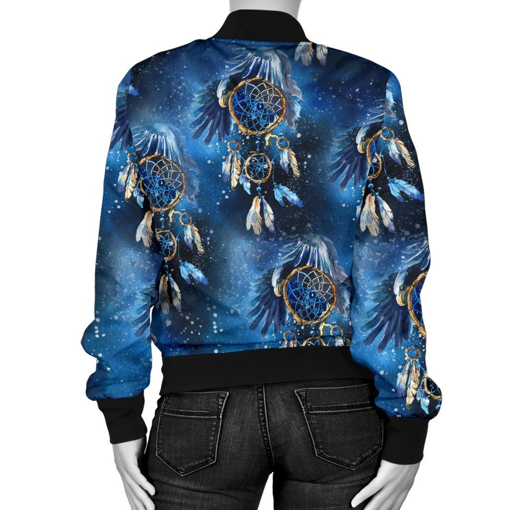 Eagles Dream Catcher Themed Women Casual Bomber Jacket