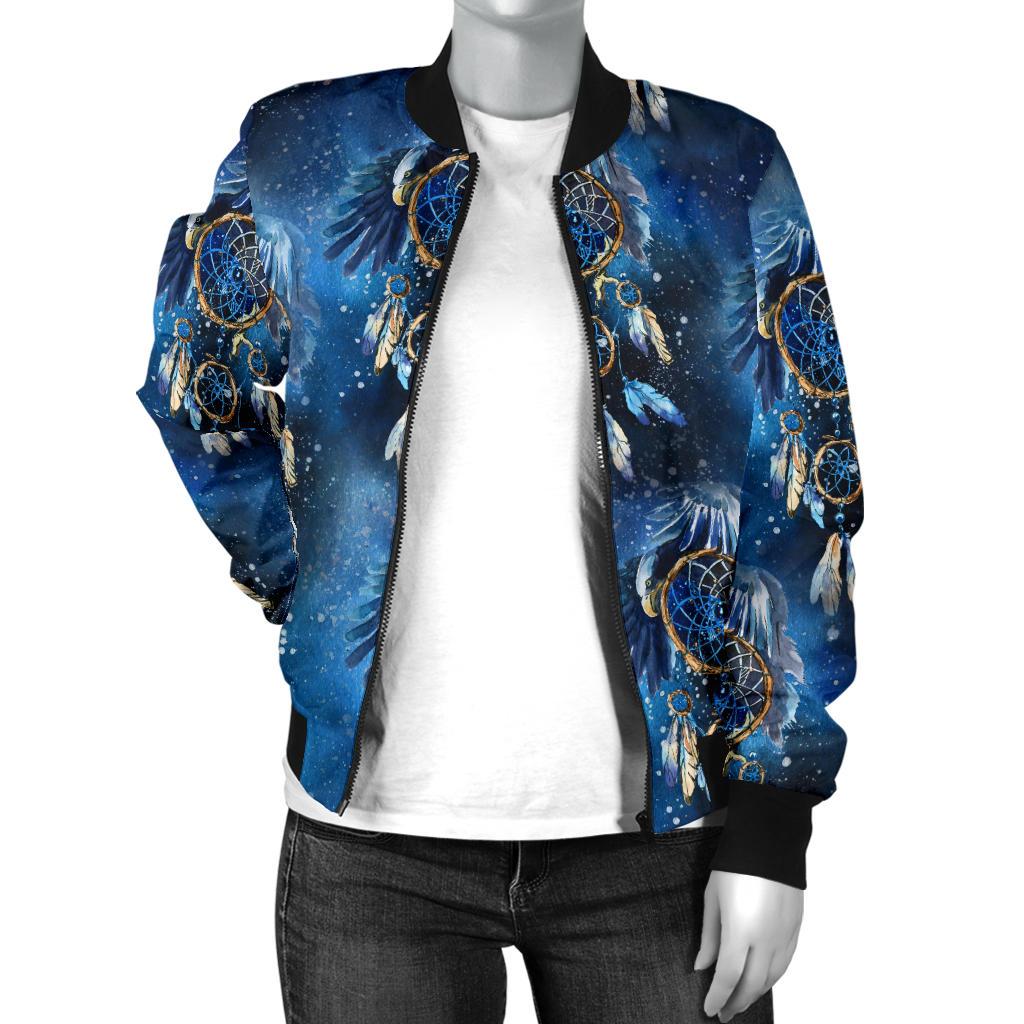 Eagles Dream Catcher Themed Women Casual Bomber Jacket