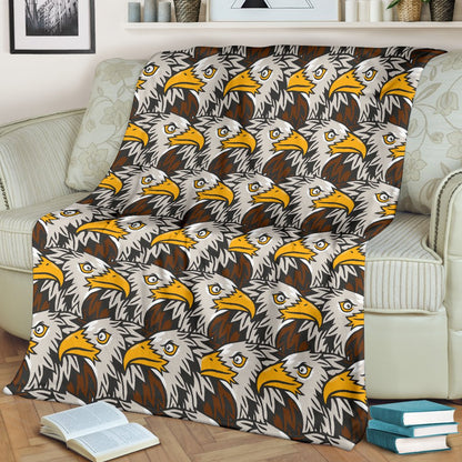 Eagles Head Pattern Fleece Blanket