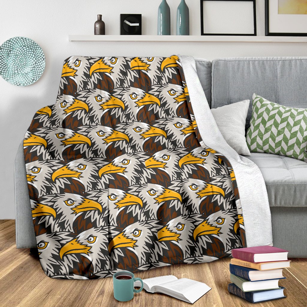 Eagles Head Pattern Fleece Blanket