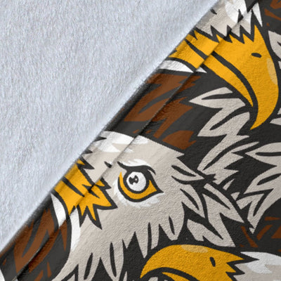 Eagles Head Pattern Fleece Blanket