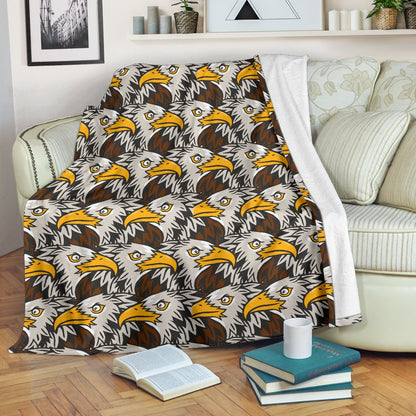 Eagles Head Pattern Fleece Blanket
