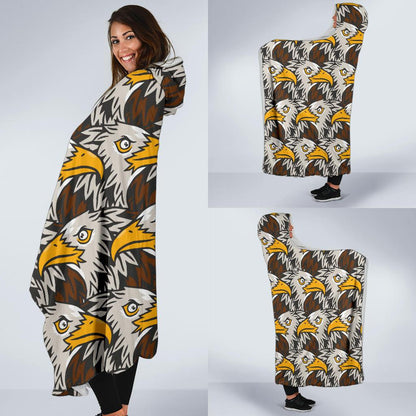 Eagles Head Pattern Hooded Blanket-JTAMIGO.COM