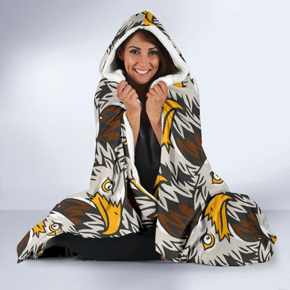 Eagles Head Pattern Hooded Blanket-JTAMIGO.COM