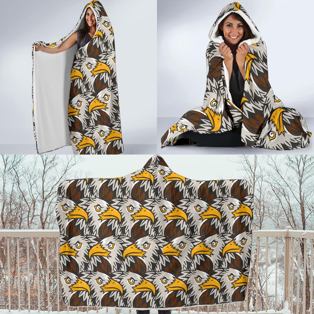Eagles Head Pattern Hooded Blanket-JTAMIGO.COM