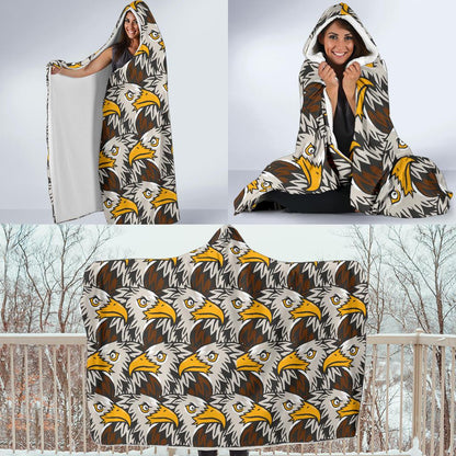 Eagles Head Pattern Hooded Blanket-JTAMIGO.COM
