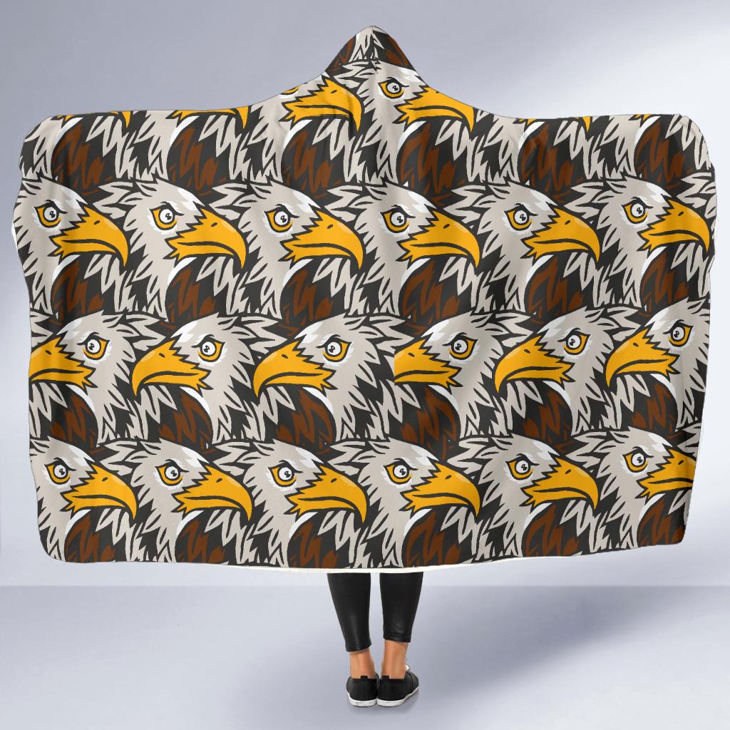 Eagles Head Pattern Hooded Blanket-JTAMIGO.COM