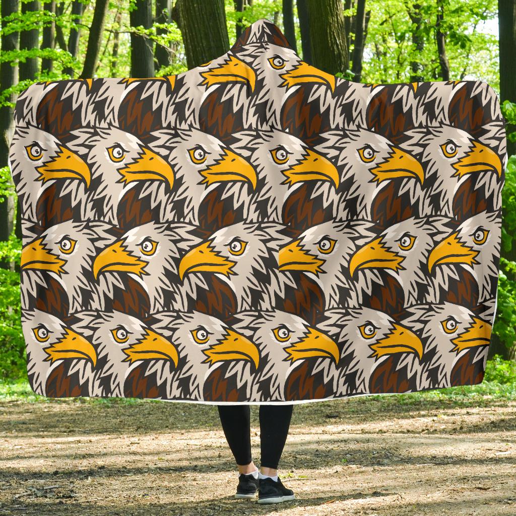 Eagles Head Pattern Hooded Blanket-JTAMIGO.COM