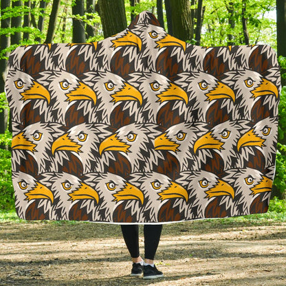 Eagles Head Pattern Hooded Blanket-JTAMIGO.COM