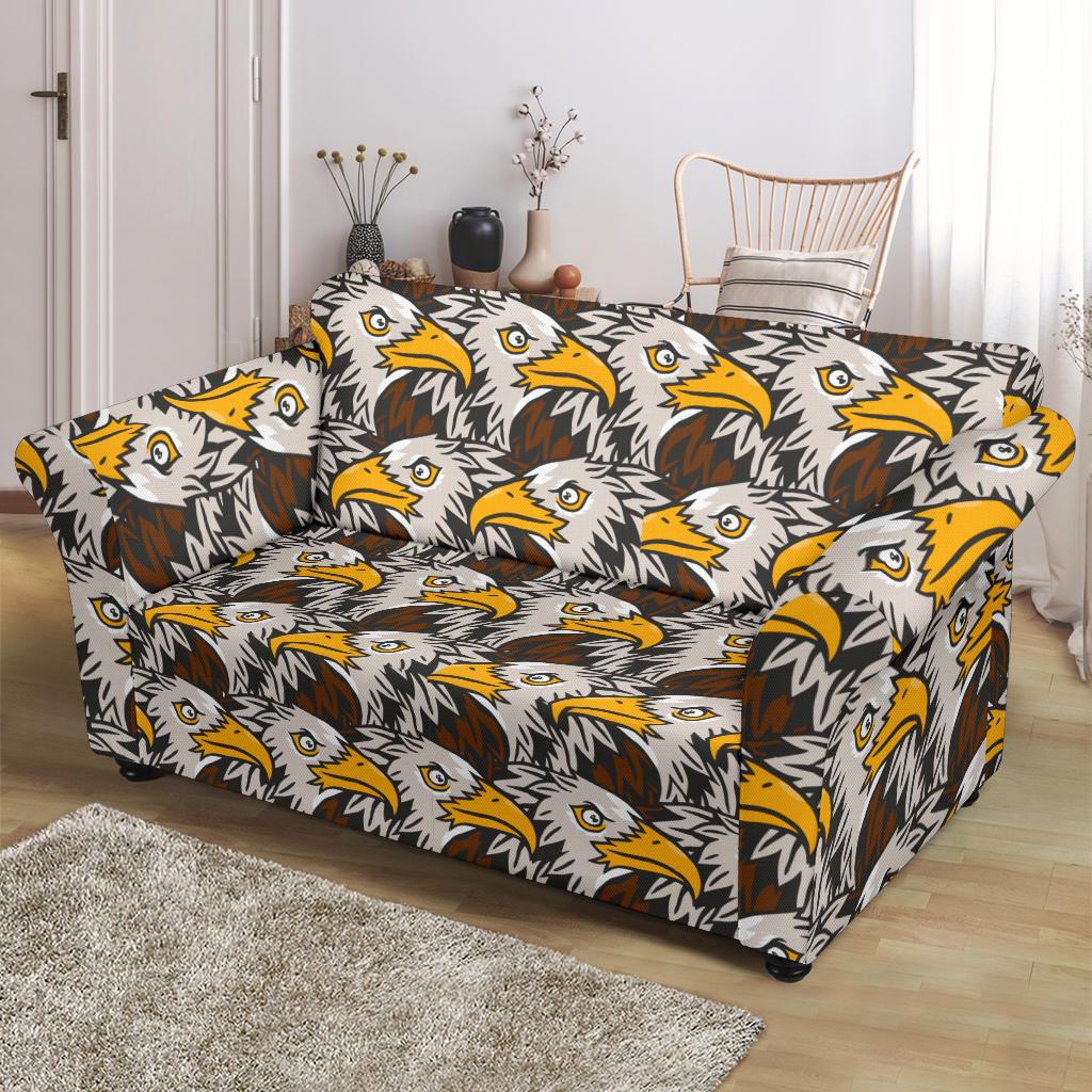 Eagles Head Pattern Loveseat Slipcover-JTAMIGO.COM