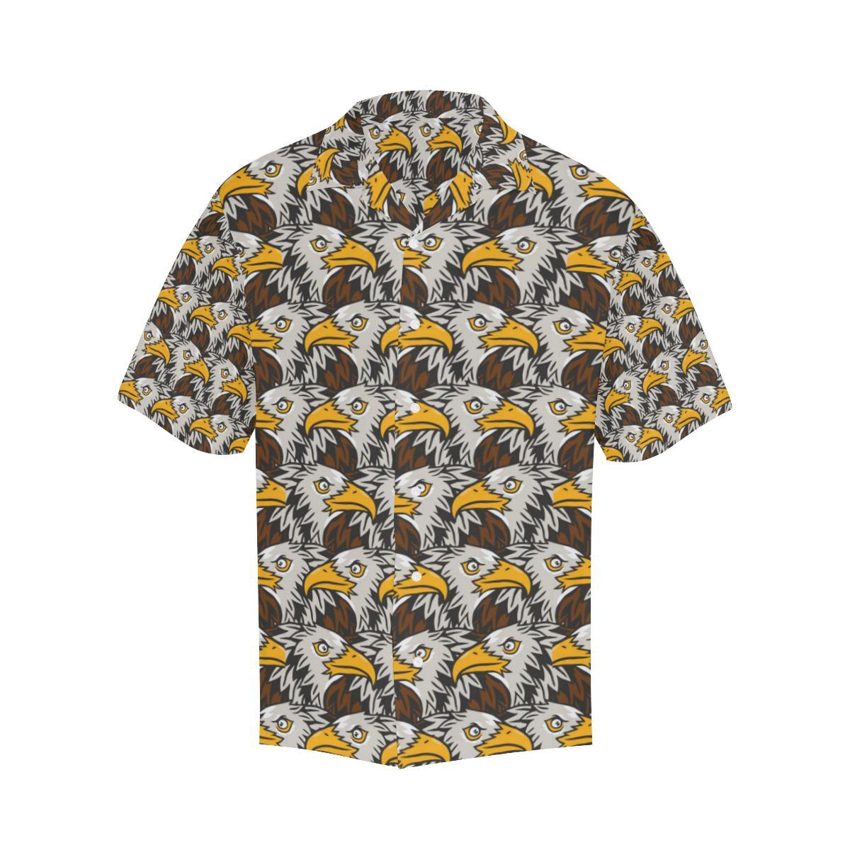 Eagles Head Pattern Men Aloha Hawaiian Shirt