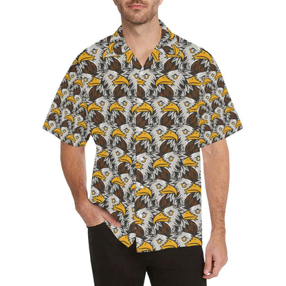 Eagles Head Pattern Men Aloha Hawaiian Shirt