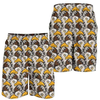 Eagles Head Pattern Mens Shorts-JTAMIGO.COM
