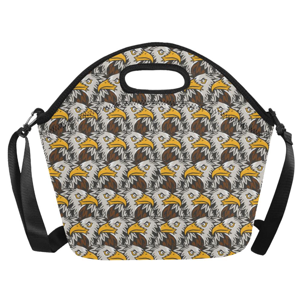 Eagles Head Pattern Neoprene Lunch Bag (Model 1669)(Large)-JTAMIGO.COM