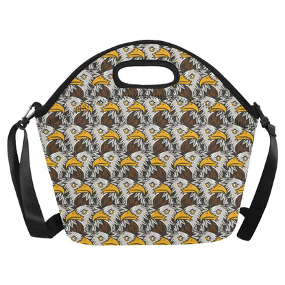 Eagles Head Pattern Neoprene Lunch Bag (Model 1669)(Large)-JTAMIGO.COM