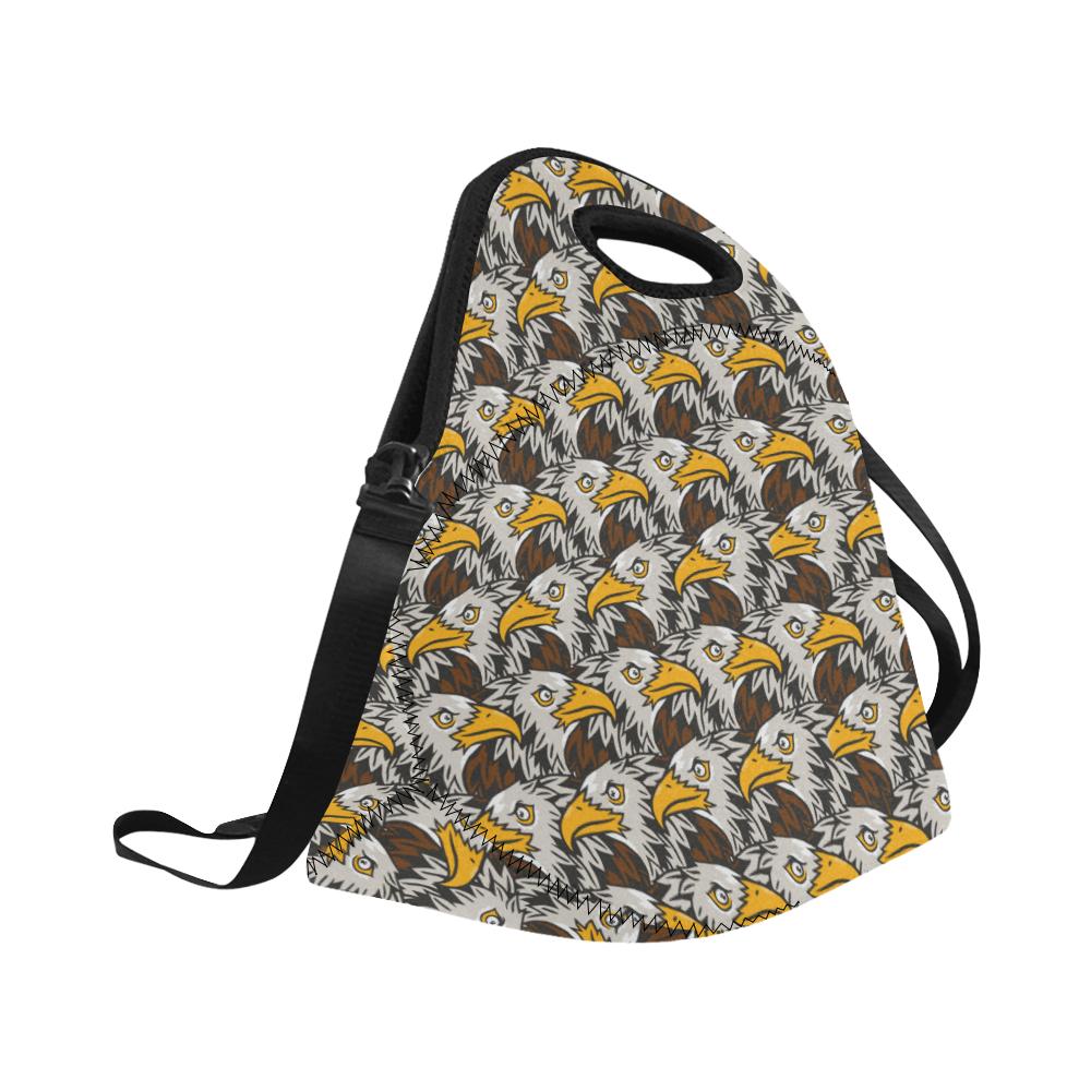 Eagles Head Pattern Neoprene Lunch Bag (Model 1669)(Large)-JTAMIGO.COM