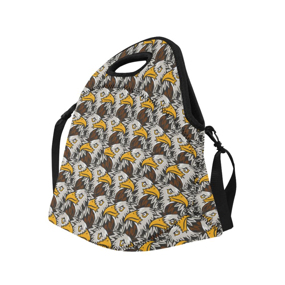 Eagles Head Pattern Neoprene Lunch Bag (Model 1669)(Large)-JTAMIGO.COM