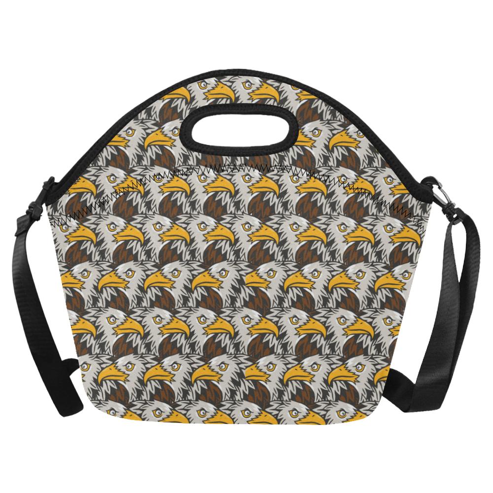 Eagles Head Pattern Neoprene Lunch Bag (Model 1669)(Large)-JTAMIGO.COM