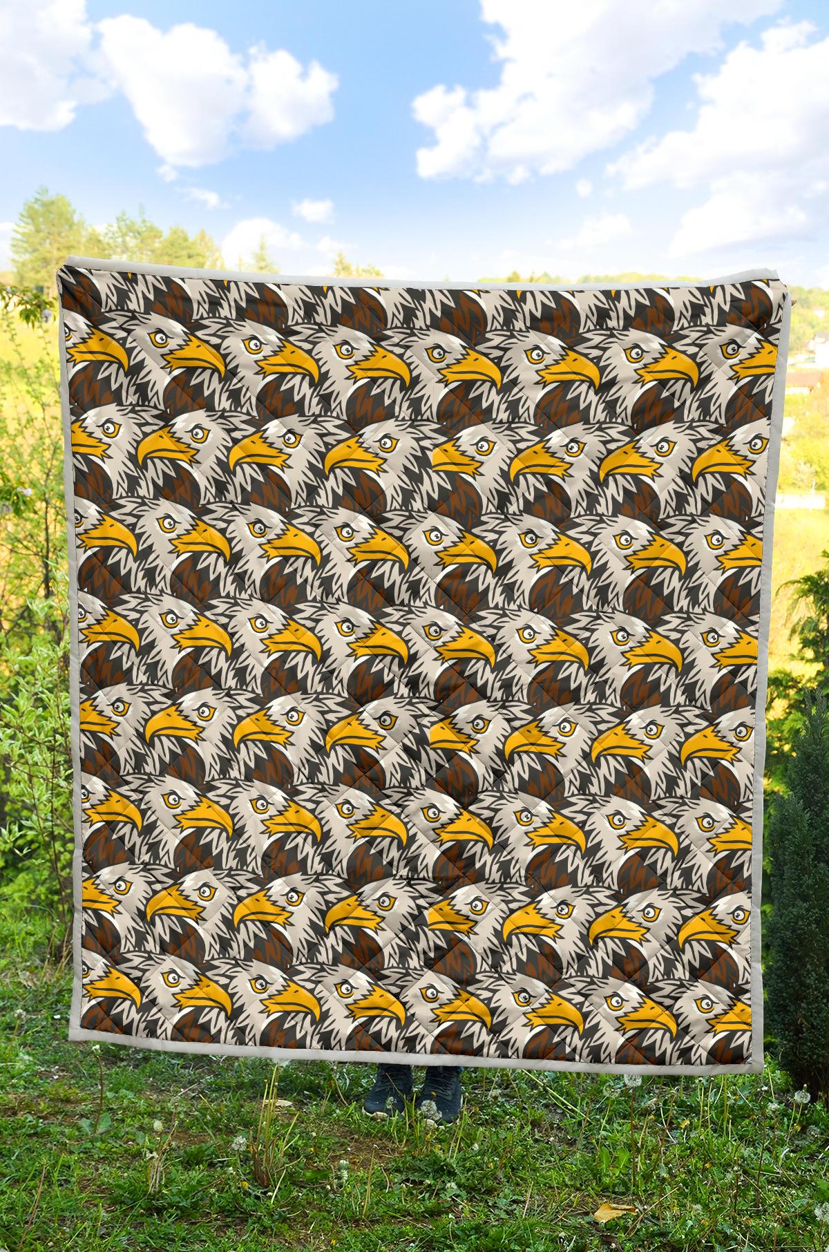 Eagles Head Pattern Premium Quilt-JTAMIGO.COM