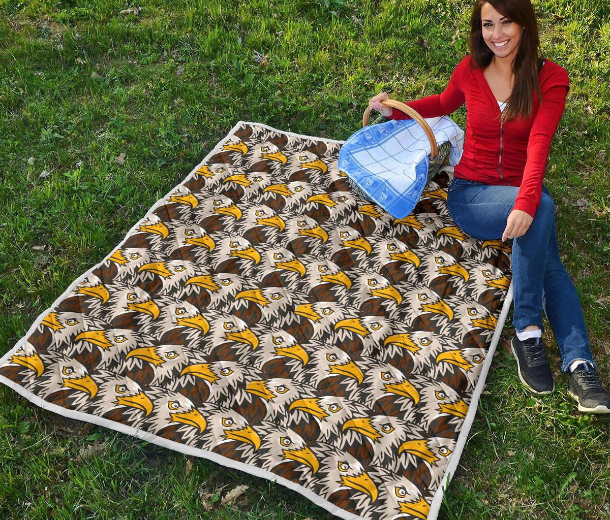 Eagles Head Pattern Premium Quilt-JTAMIGO.COM