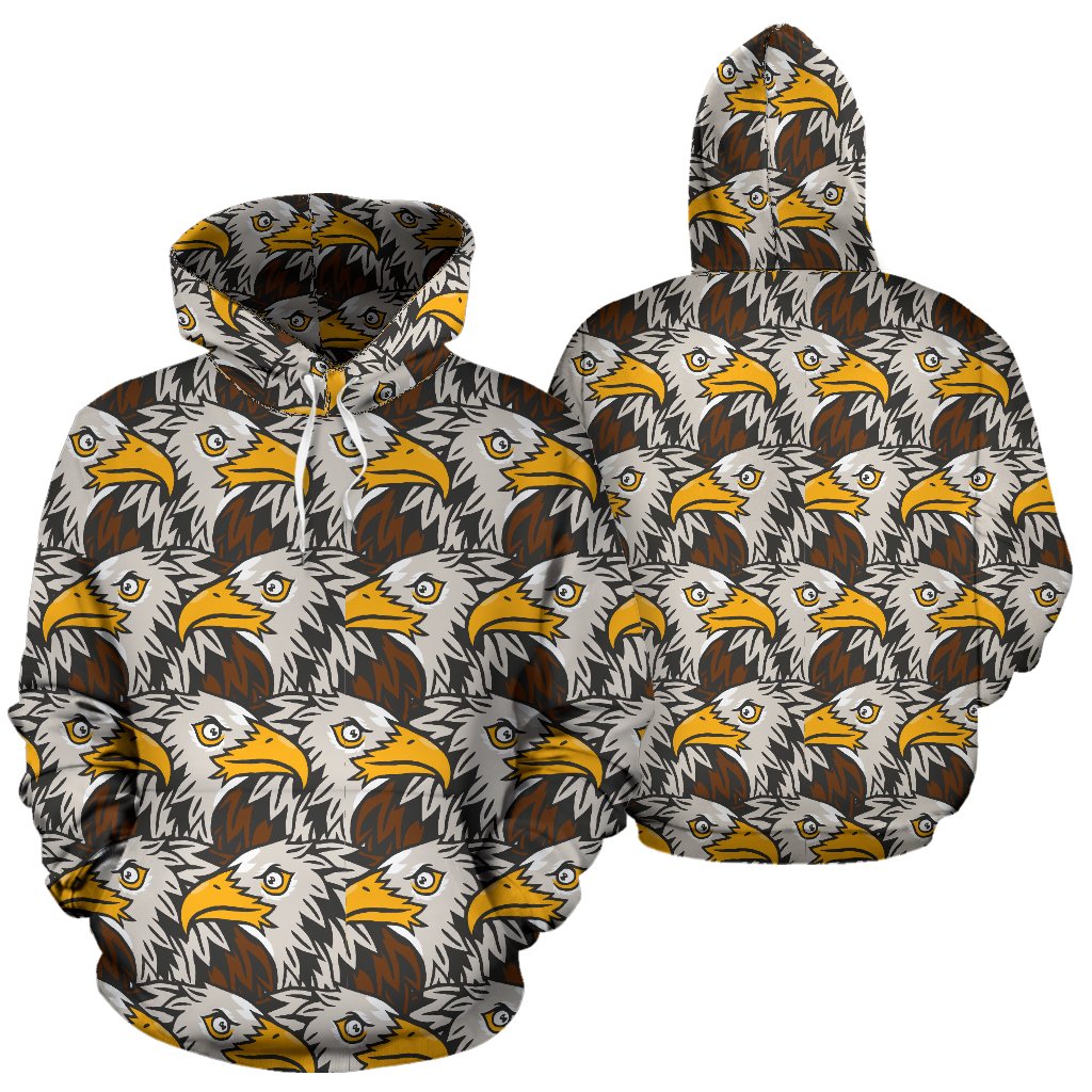 Eagles Head Pattern Pullover Hoodie
