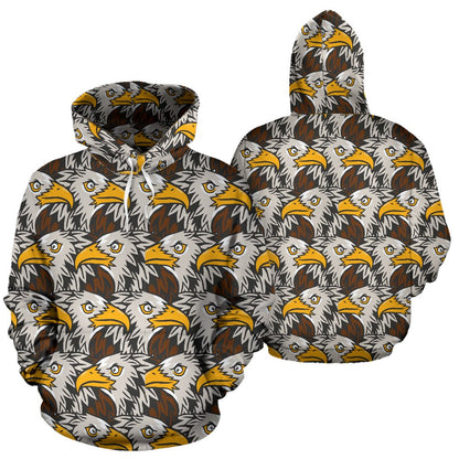 Eagles Head Pattern Pullover Hoodie