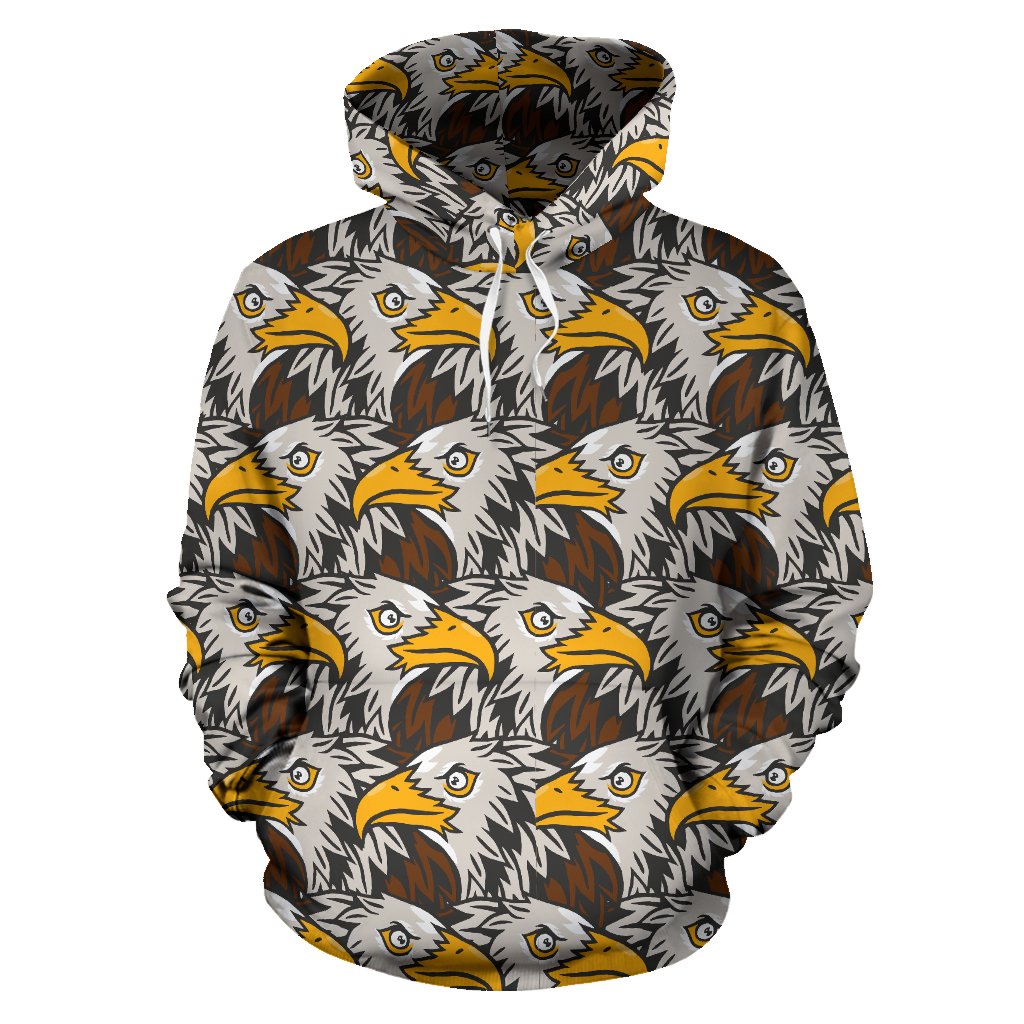 Eagles Head Pattern Pullover Hoodie