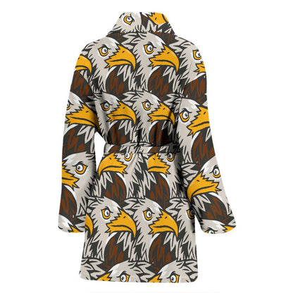 Eagles Head Pattern Women Bath Robe-JTAMIGO.COM