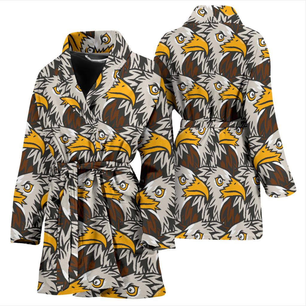 Eagles Head Pattern Women Bath Robe-JTAMIGO.COM